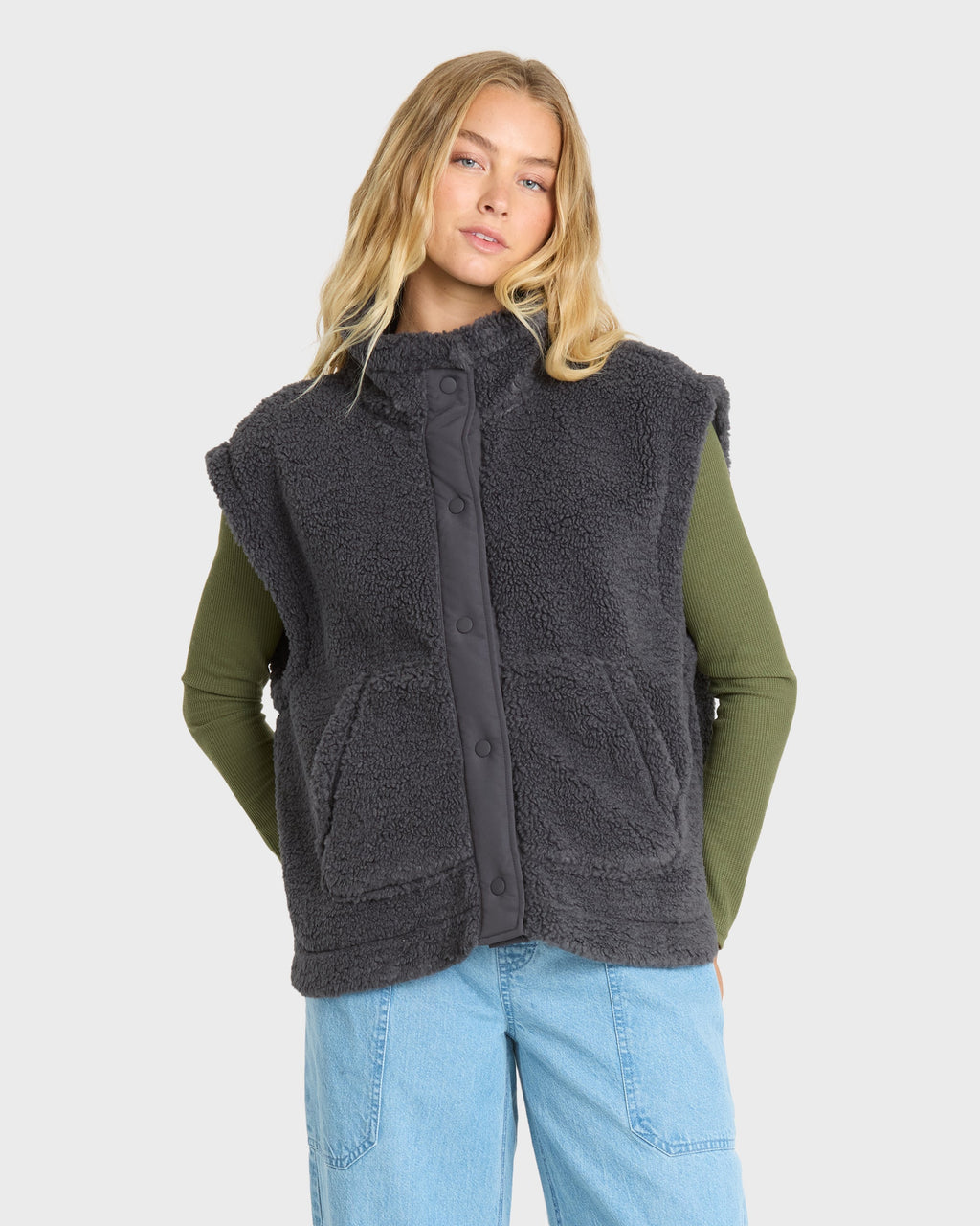 Waver Fleece Vest - Black Sands