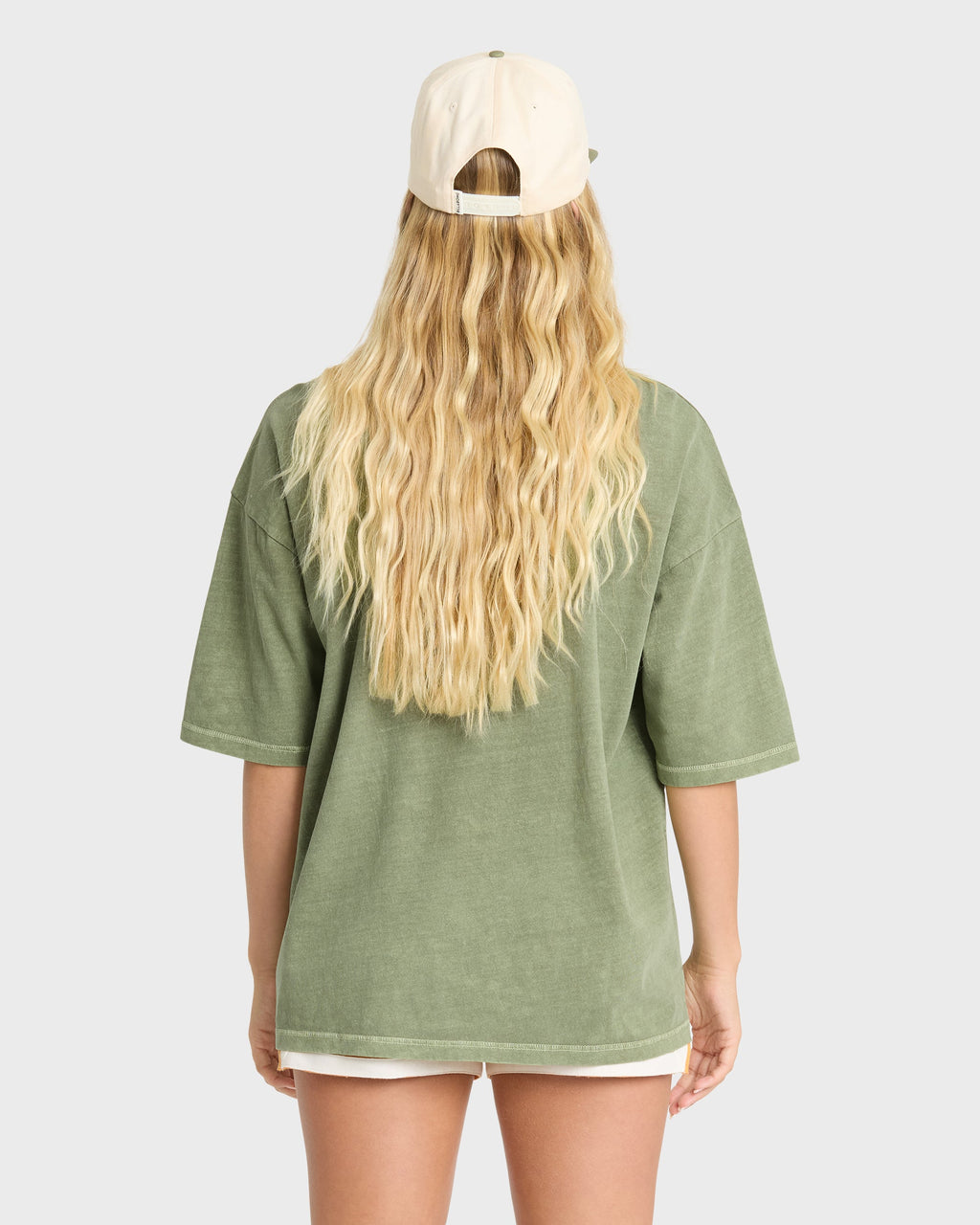 Wave Stamp Short Sleeve Cotton T-Shirt - Army Green