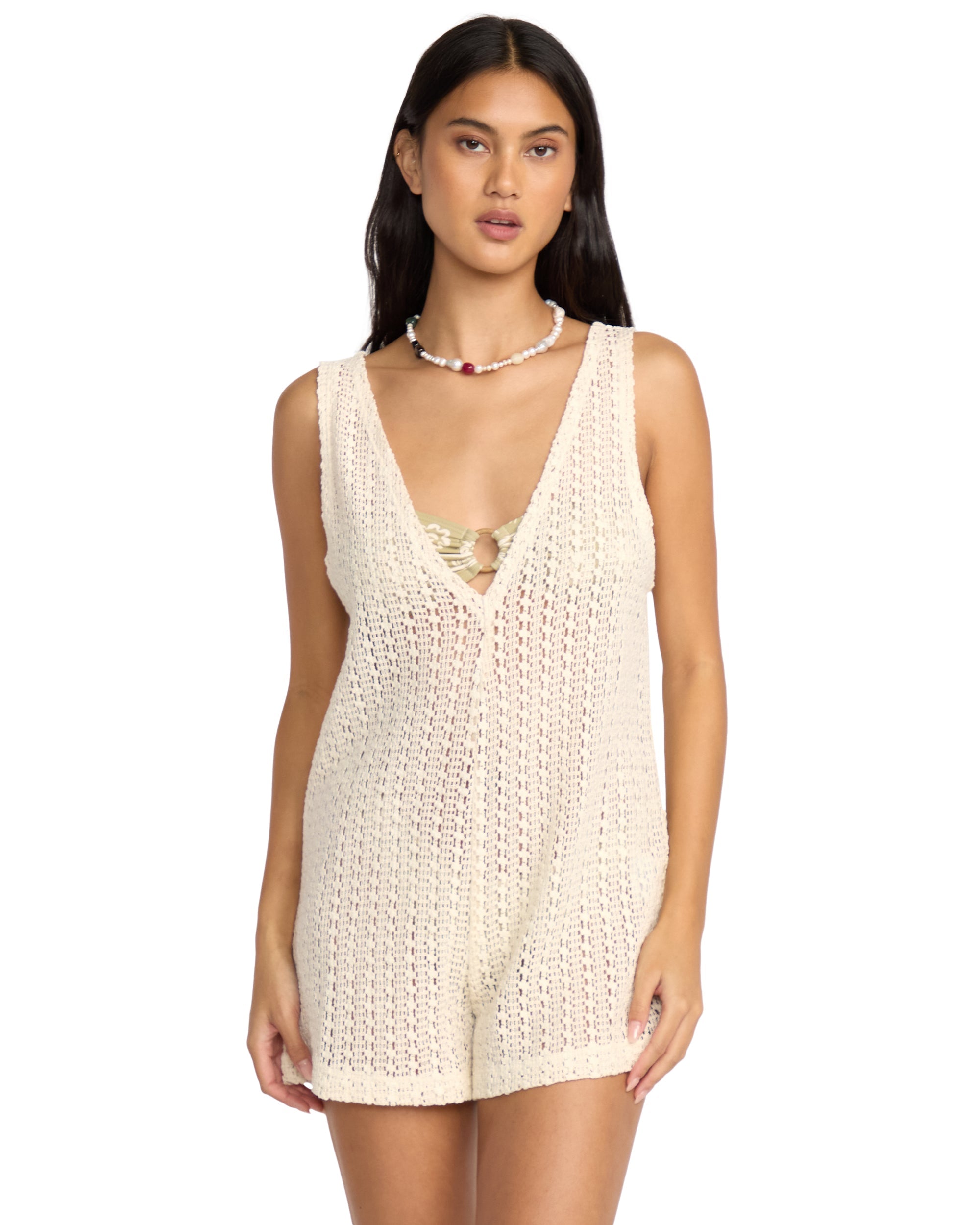 Steller Time Knit Romper - White Cap