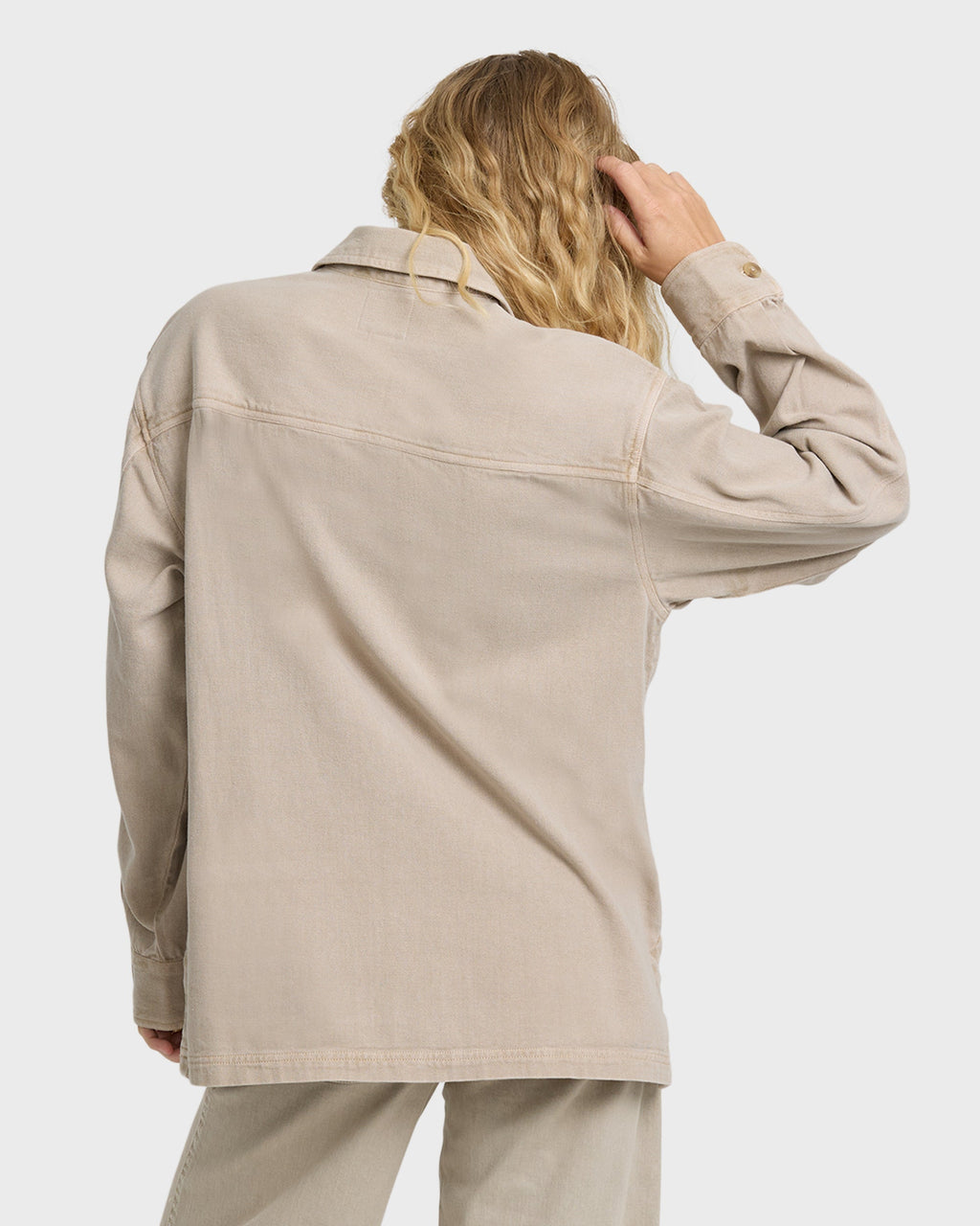 Washed Ashore 2 Long Sleeve Woven Overshirt - Cobblestone