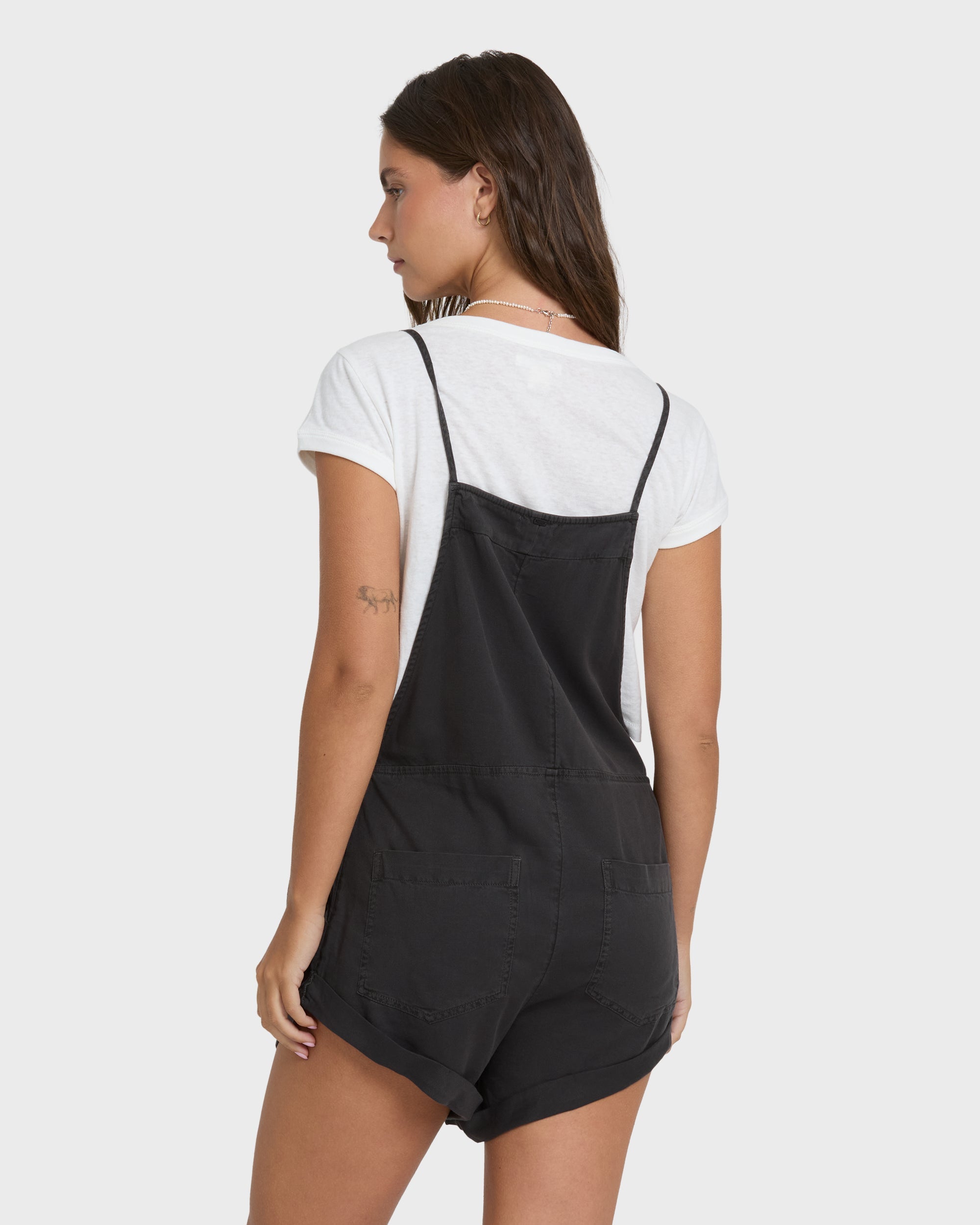 Wild Pursuit Overall Romper - Off Black