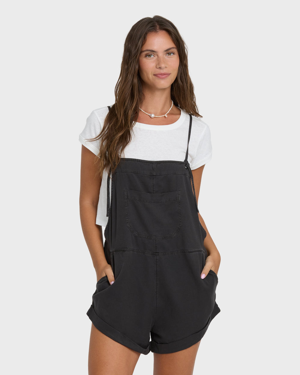 Wild Pursuit Overall Romper - Off Black