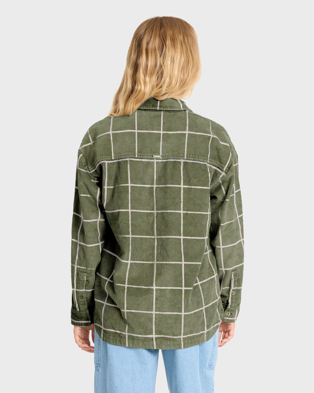 Fadeaway Long Sleeve Corduroy Shacket - Canteen