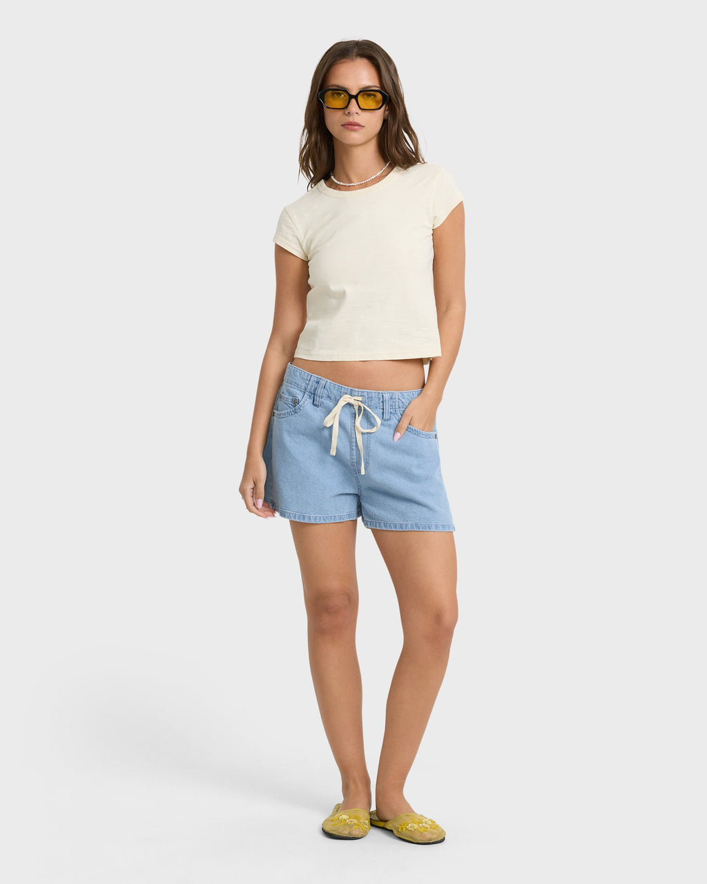 Jade Saltwashed Denim Shorts - Sea Blue