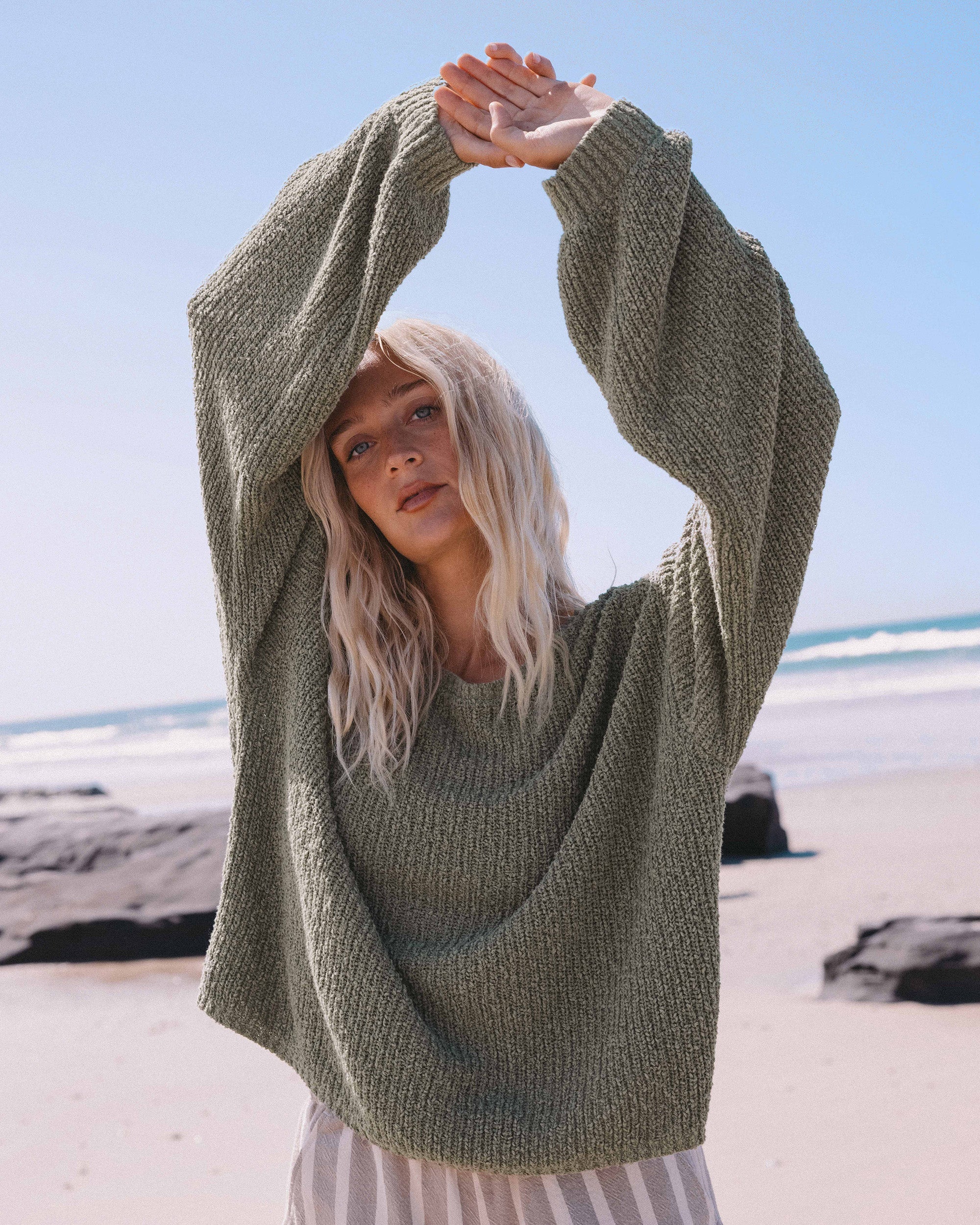 Open Air Crewneck Sweater - Army Green