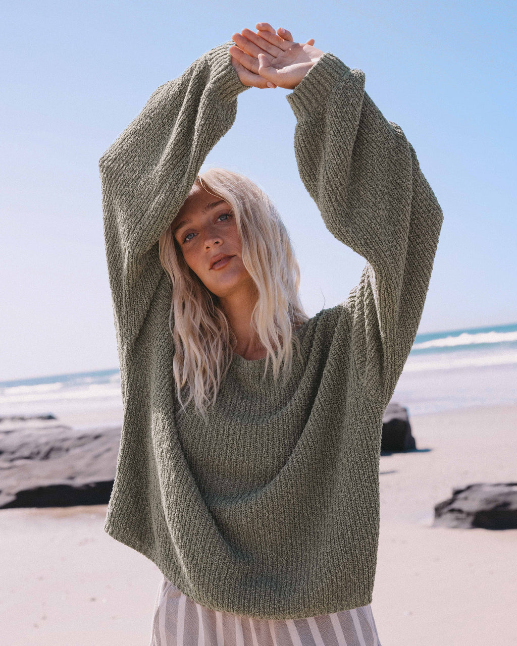 Open Air Crewneck Sweater - Army Green